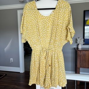 Allie Rose Yellow Romper with Pockets
